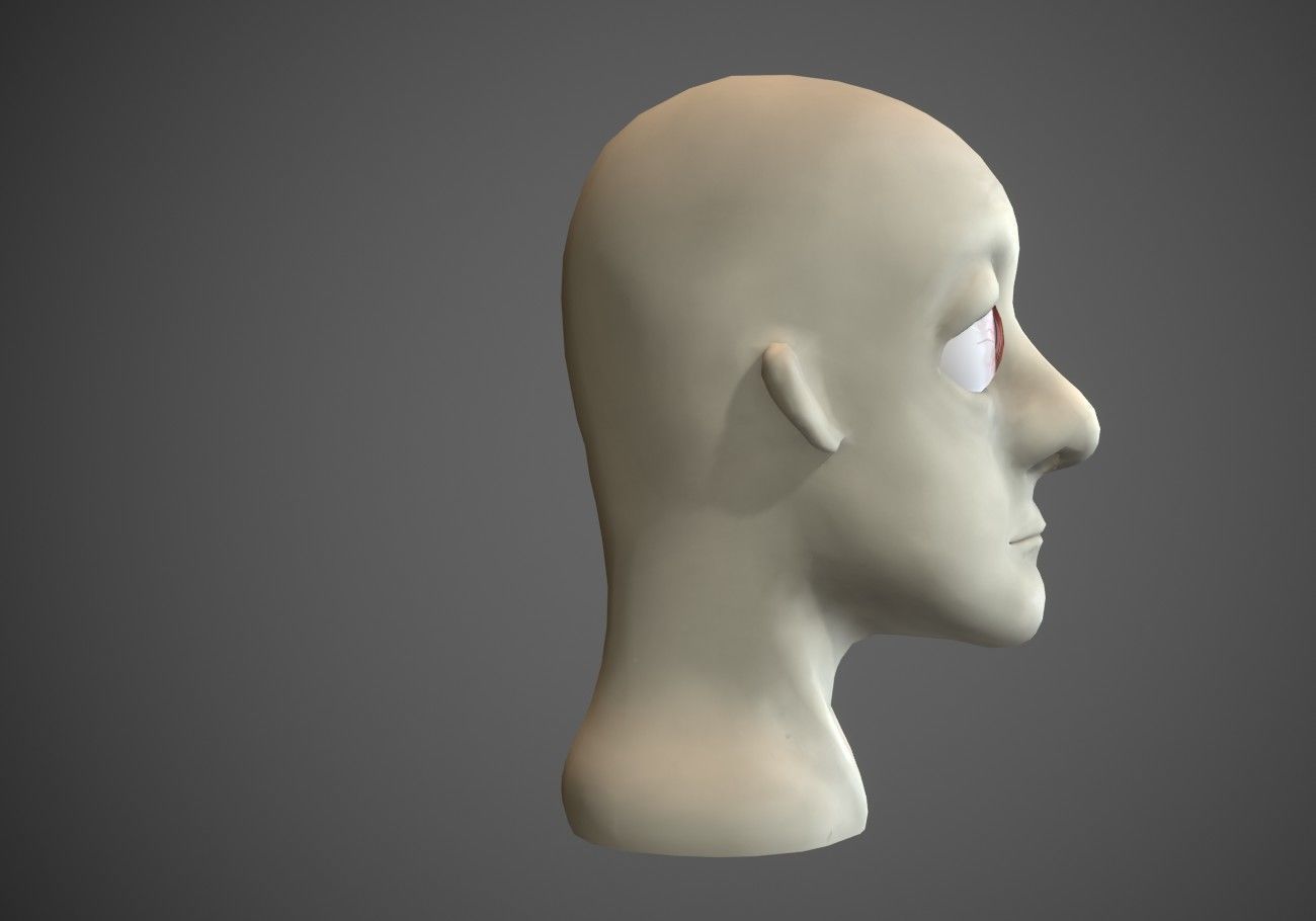 white ghost male head Low-poly 3D model_3