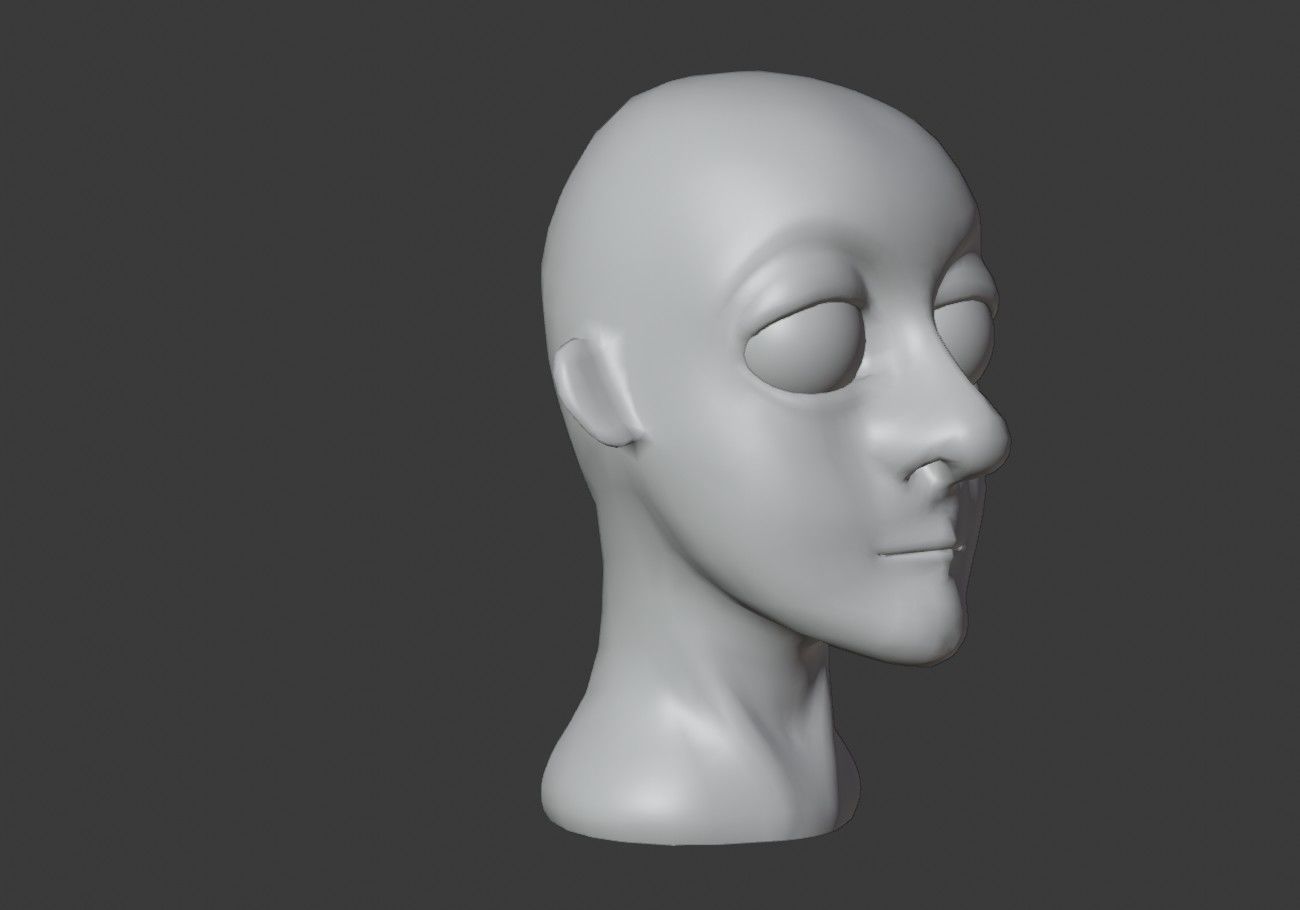white ghost male head Low-poly 3D model_9
