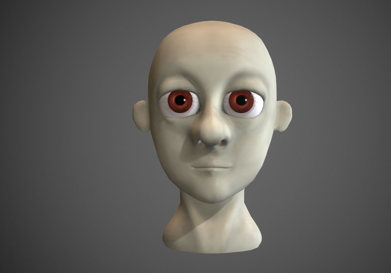 white ghost male head Low-poly 3D model_1