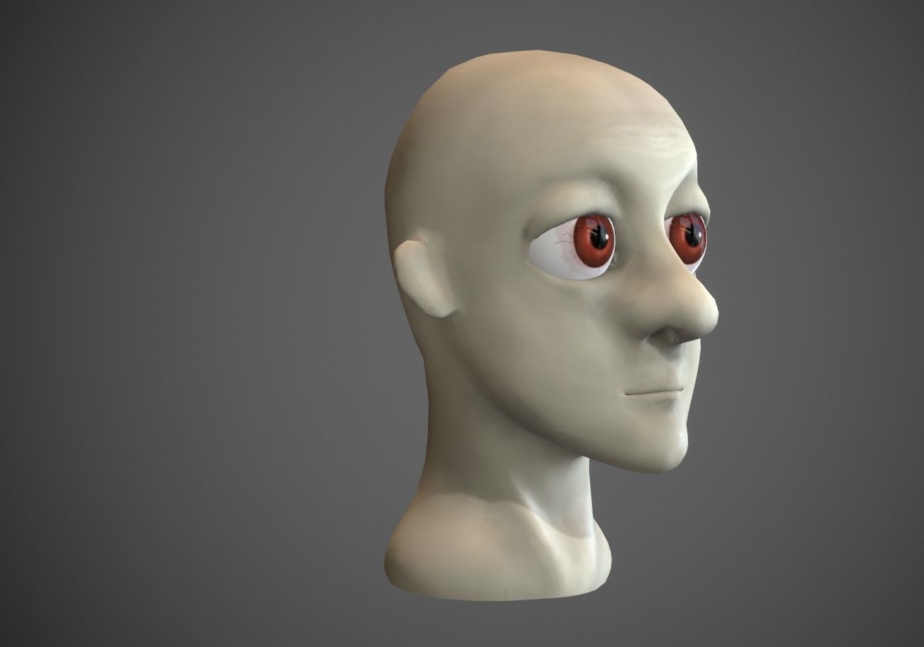 white ghost male head Low-poly 3D model_2