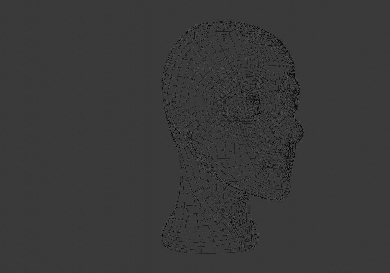 white ghost male head Low-poly 3D model_12