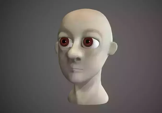 white ghost male head Low-poly 3D model