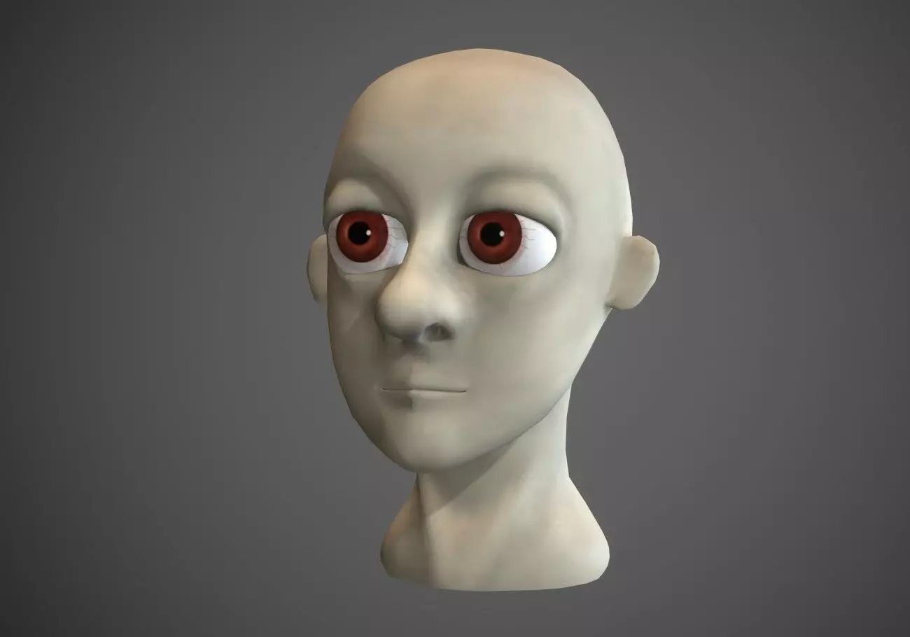 white ghost male head Low-poly 3D model_0