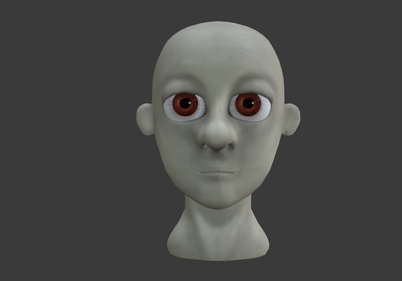 white ghost male head Low-poly 3D model_6