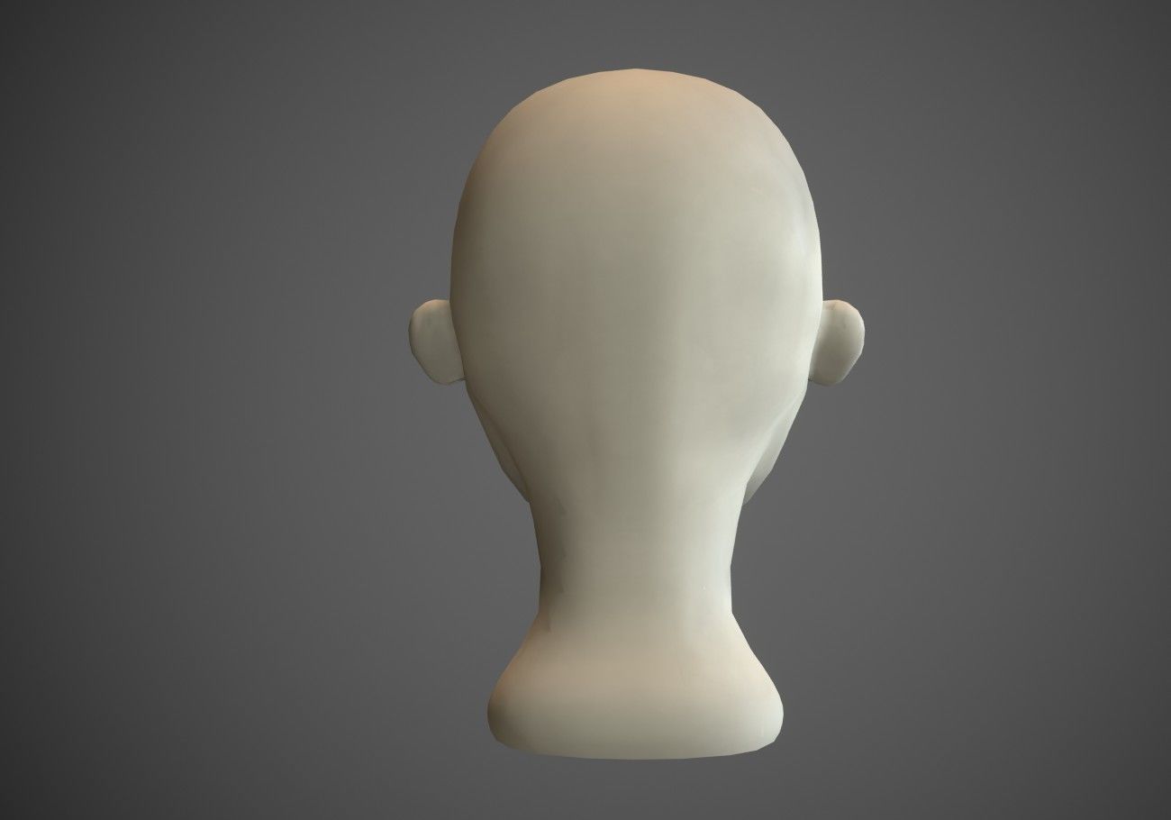 white ghost male head Low-poly 3D model_5