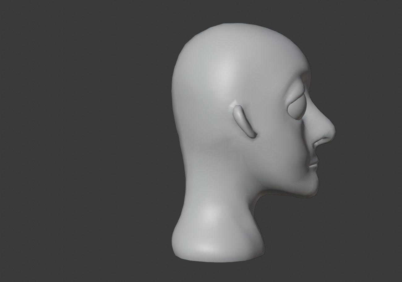 white ghost male head Low-poly 3D model_10