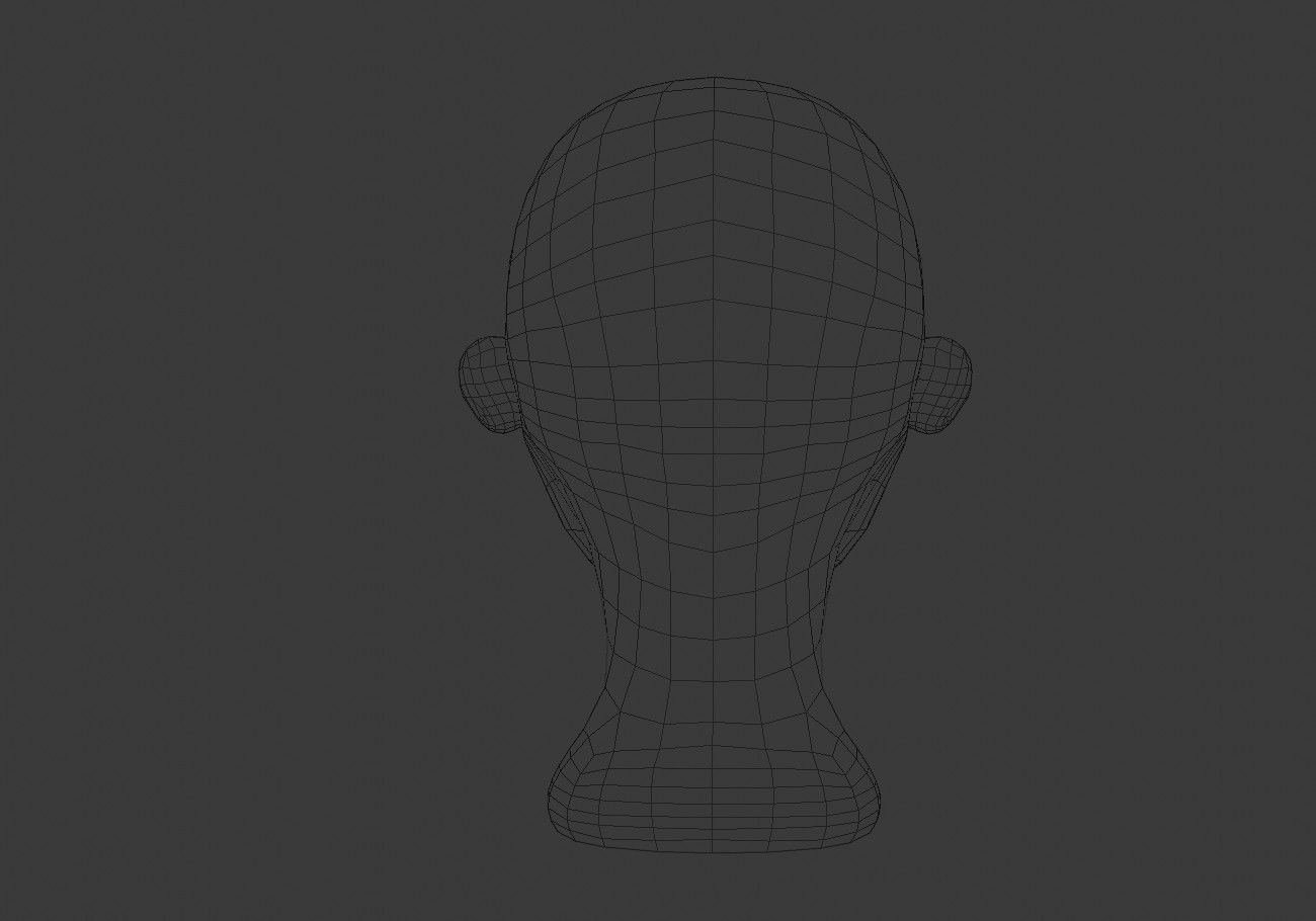 white ghost male head Low-poly 3D model_15