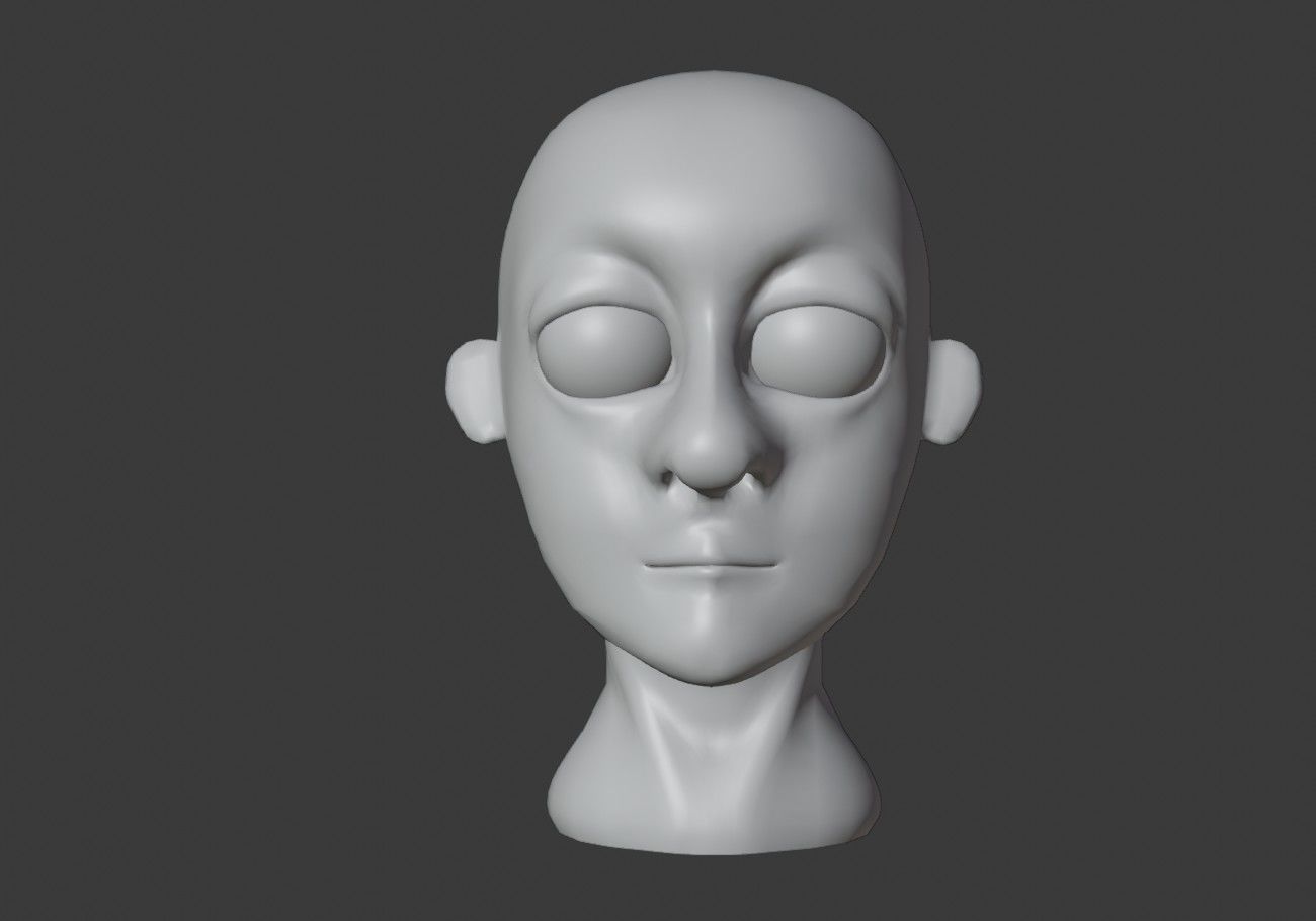 white ghost male head Low-poly 3D model_8