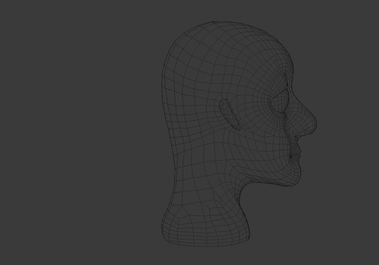 white ghost male head Low-poly 3D model_13