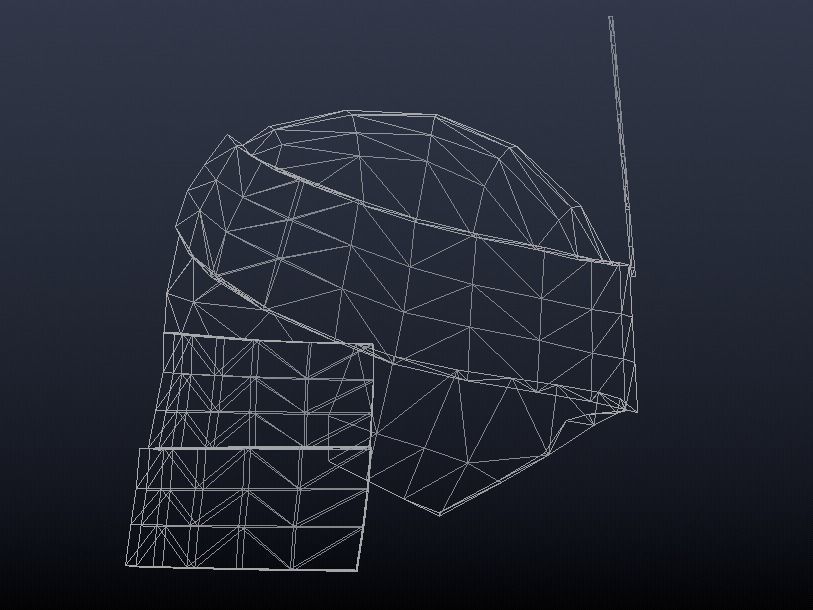 Futuristic Medieval Helmet Low-poly 3D model_10
