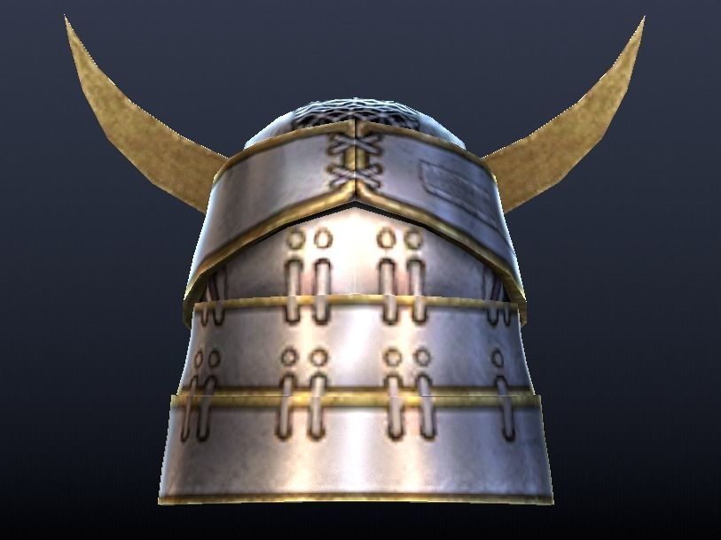 Futuristic Medieval Helmet Low-poly 3D model_13