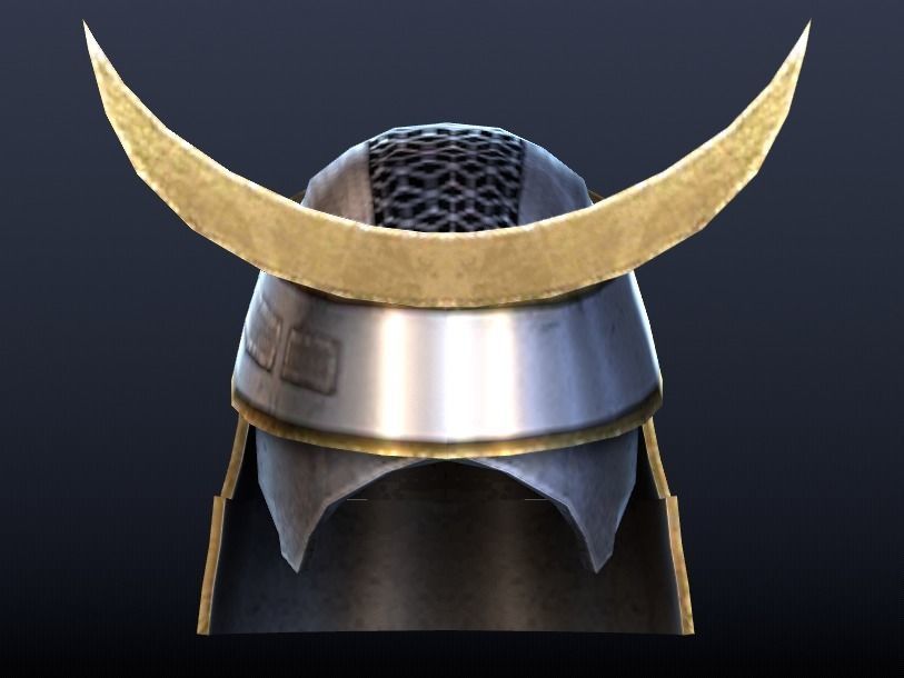 Futuristic Medieval Helmet Low-poly 3D model_11