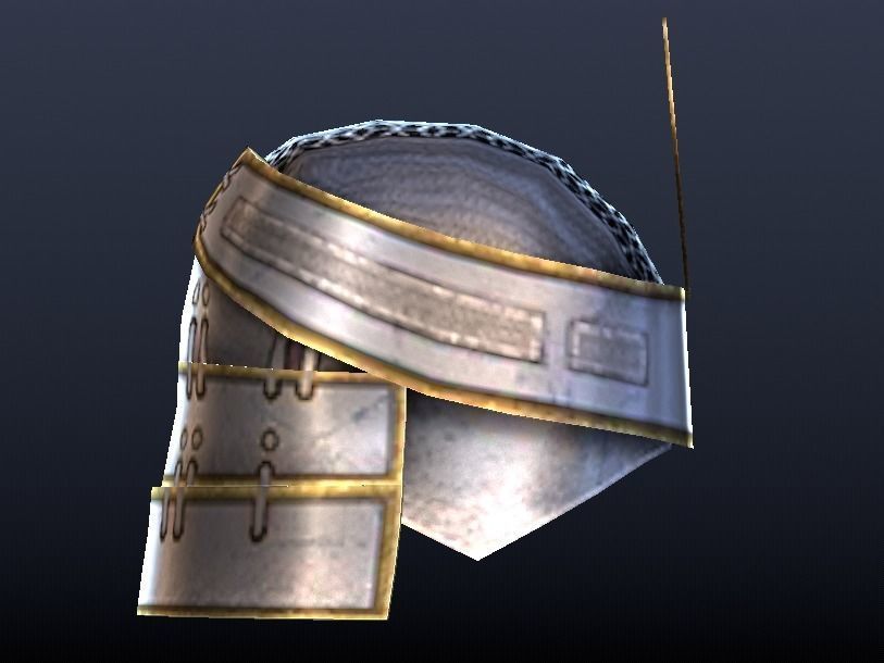 Futuristic Medieval Helmet Low-poly 3D model_2