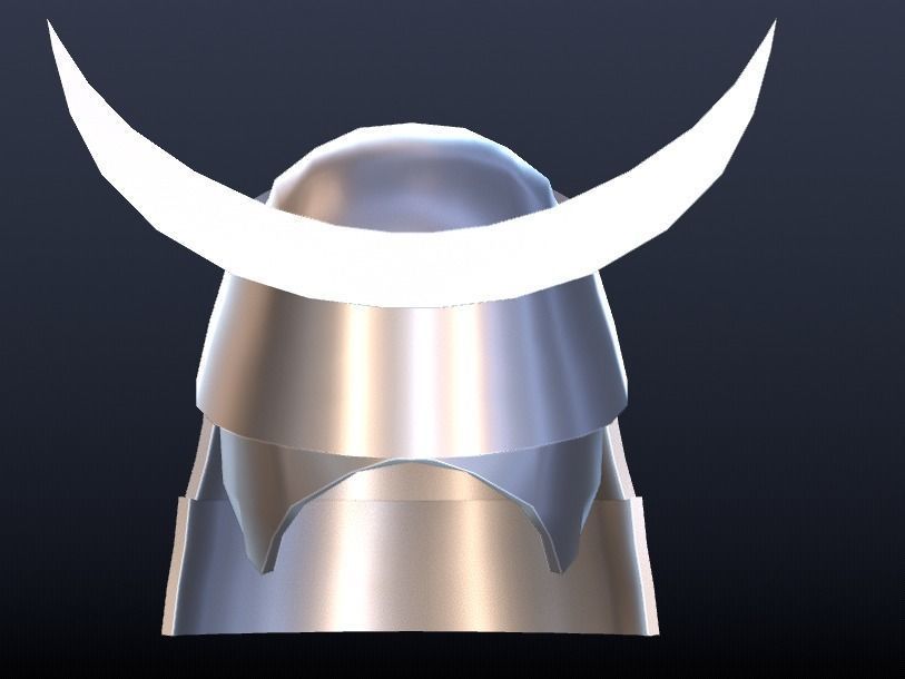 Futuristic Medieval Helmet Low-poly 3D model_4