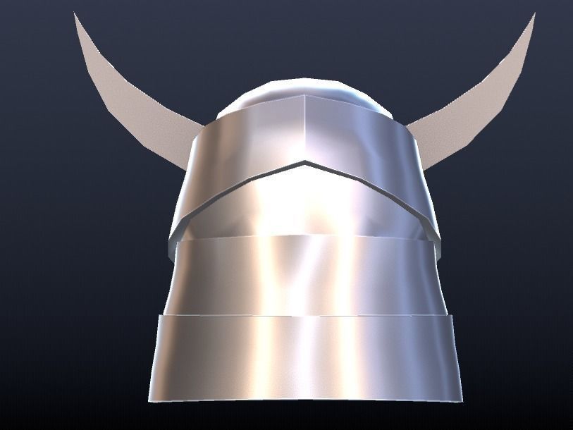 Futuristic Medieval Helmet Low-poly 3D model_7