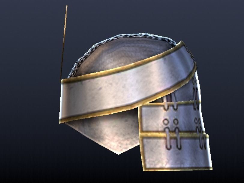 Futuristic Medieval Helmet Low-poly 3D model_12