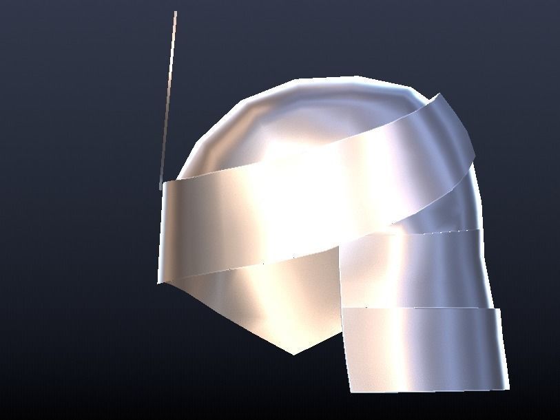 Futuristic Medieval Helmet Low-poly 3D model_5