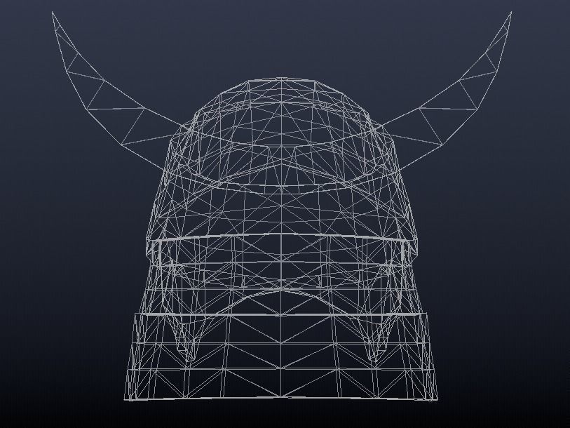 Futuristic Medieval Helmet Low-poly 3D model_8