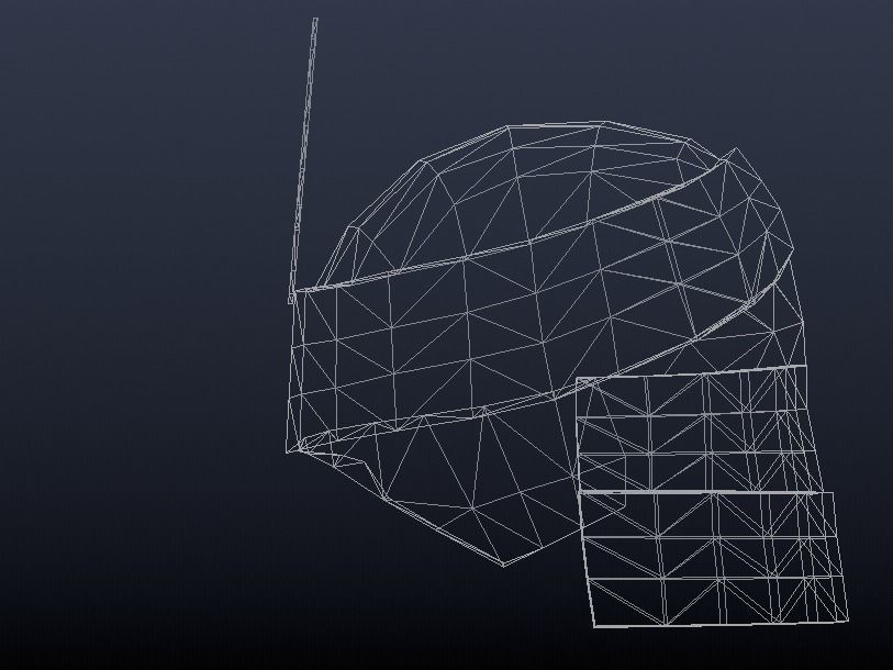 Futuristic Medieval Helmet Low-poly 3D model_9