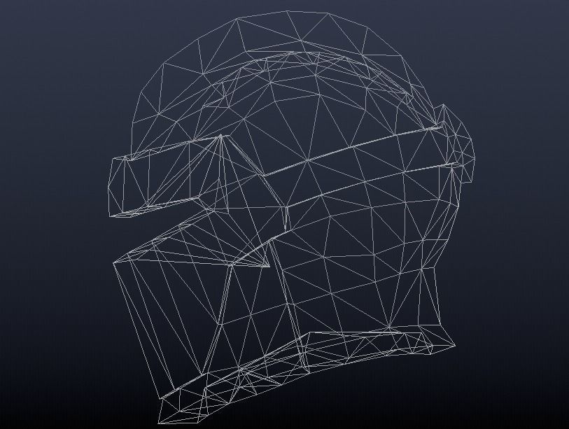 Futuristic Medieval Helmet Low-poly 3D model_10