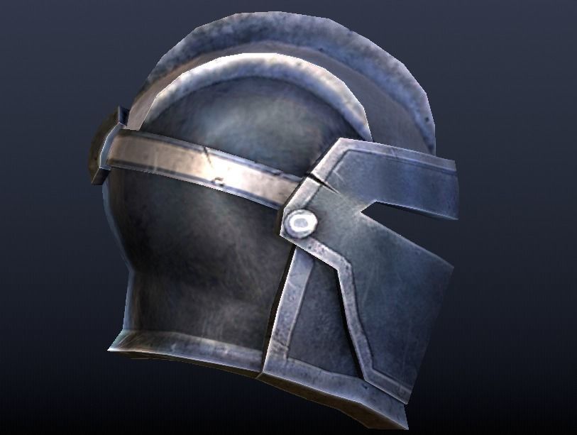 Futuristic Medieval Helmet Low-poly 3D model_14