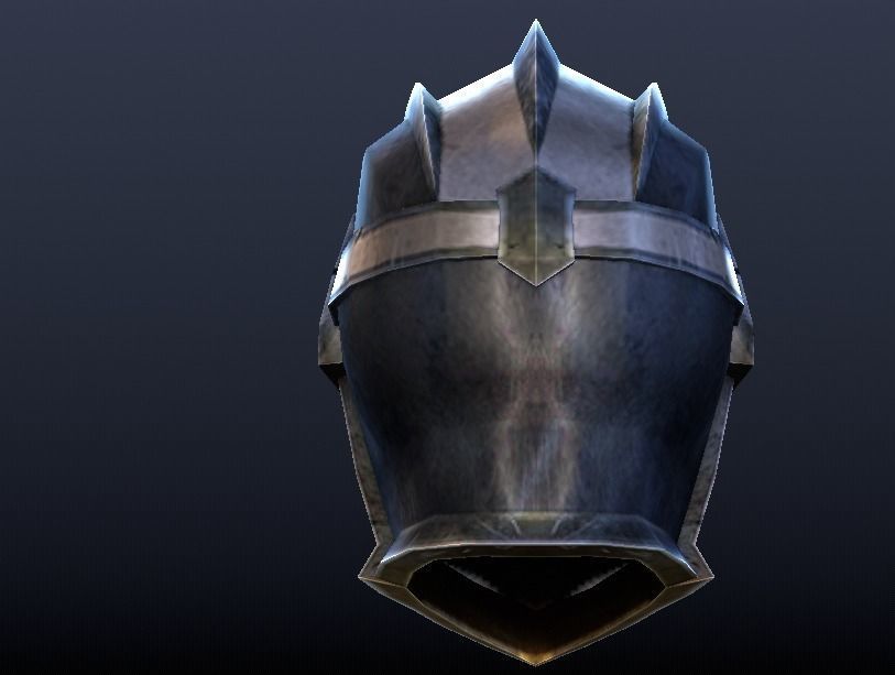 Futuristic Medieval Helmet Low-poly 3D model_13