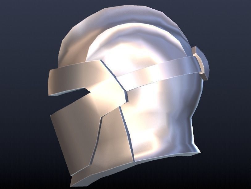 Futuristic Medieval Helmet Low-poly 3D model_5