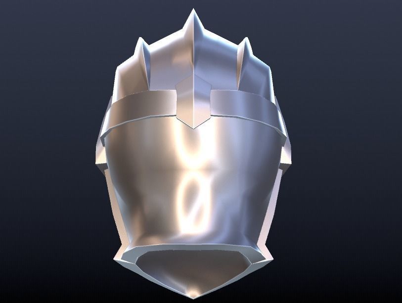 Futuristic Medieval Helmet Low-poly 3D model_7