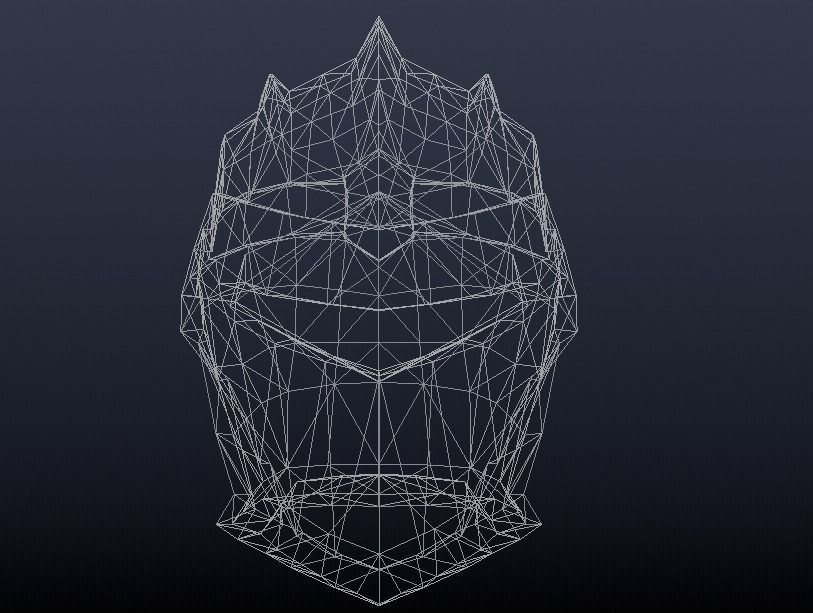 Futuristic Medieval Helmet Low-poly 3D model_8