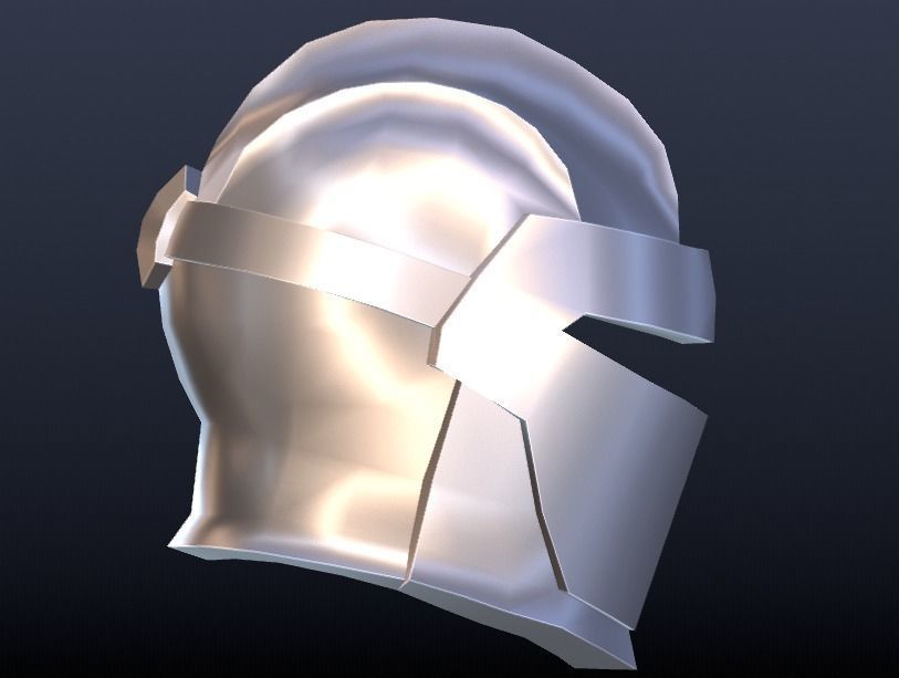 Futuristic Medieval Helmet Low-poly 3D model_6