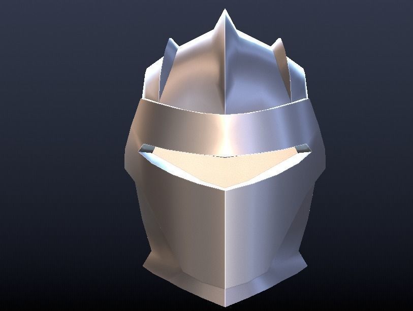 Futuristic Medieval Helmet Low-poly 3D model_4