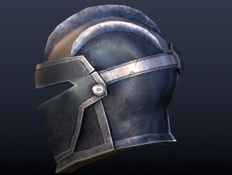 Futuristic Medieval Helmet Low-poly 3D model_2