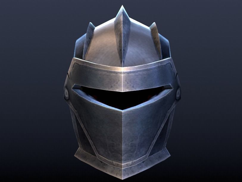 Futuristic Medieval Helmet Low-poly 3D model_11