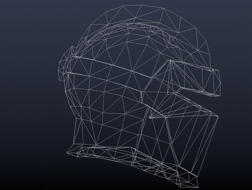 Futuristic Medieval Helmet Low-poly 3D model_9