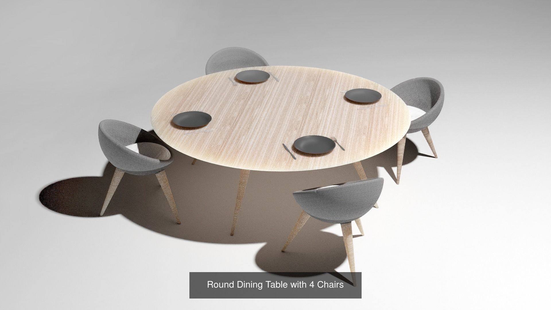 Wooden Furniture in a Spherical Style 3D Model Collection_2