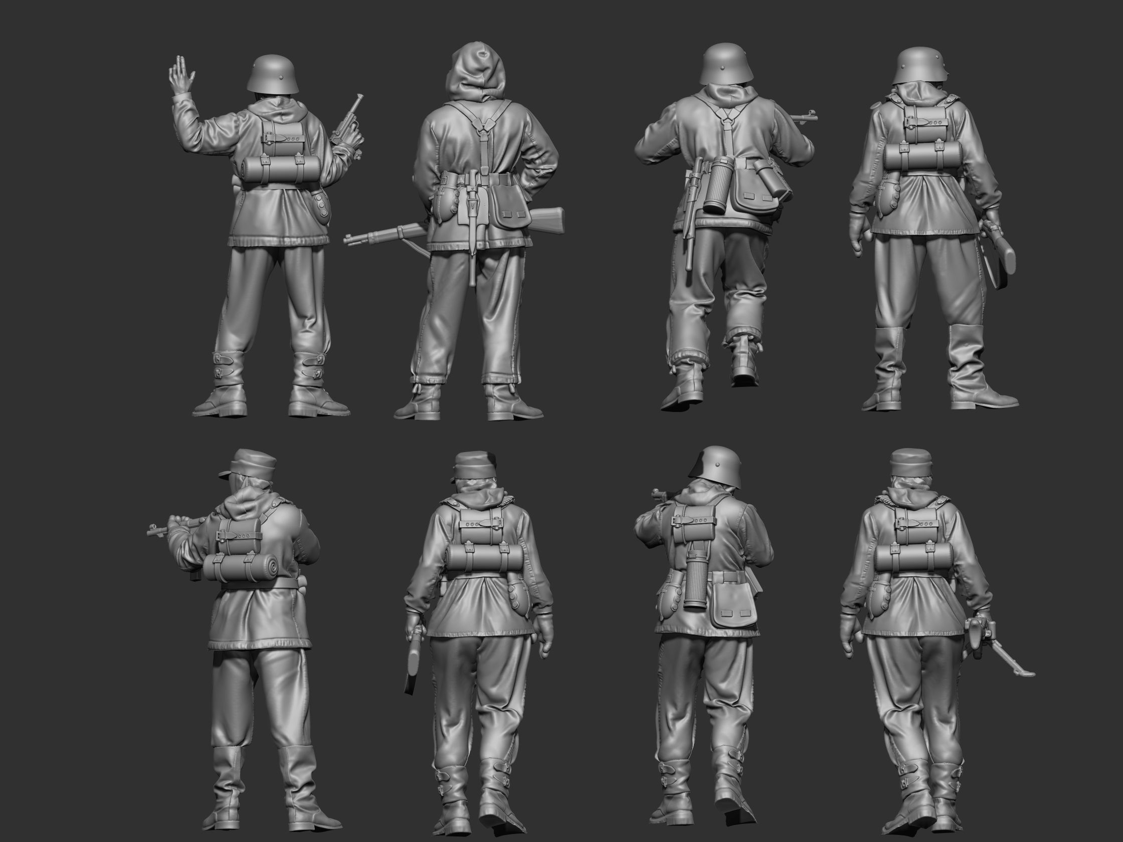 German winter soldiers ww2 3D print model_7