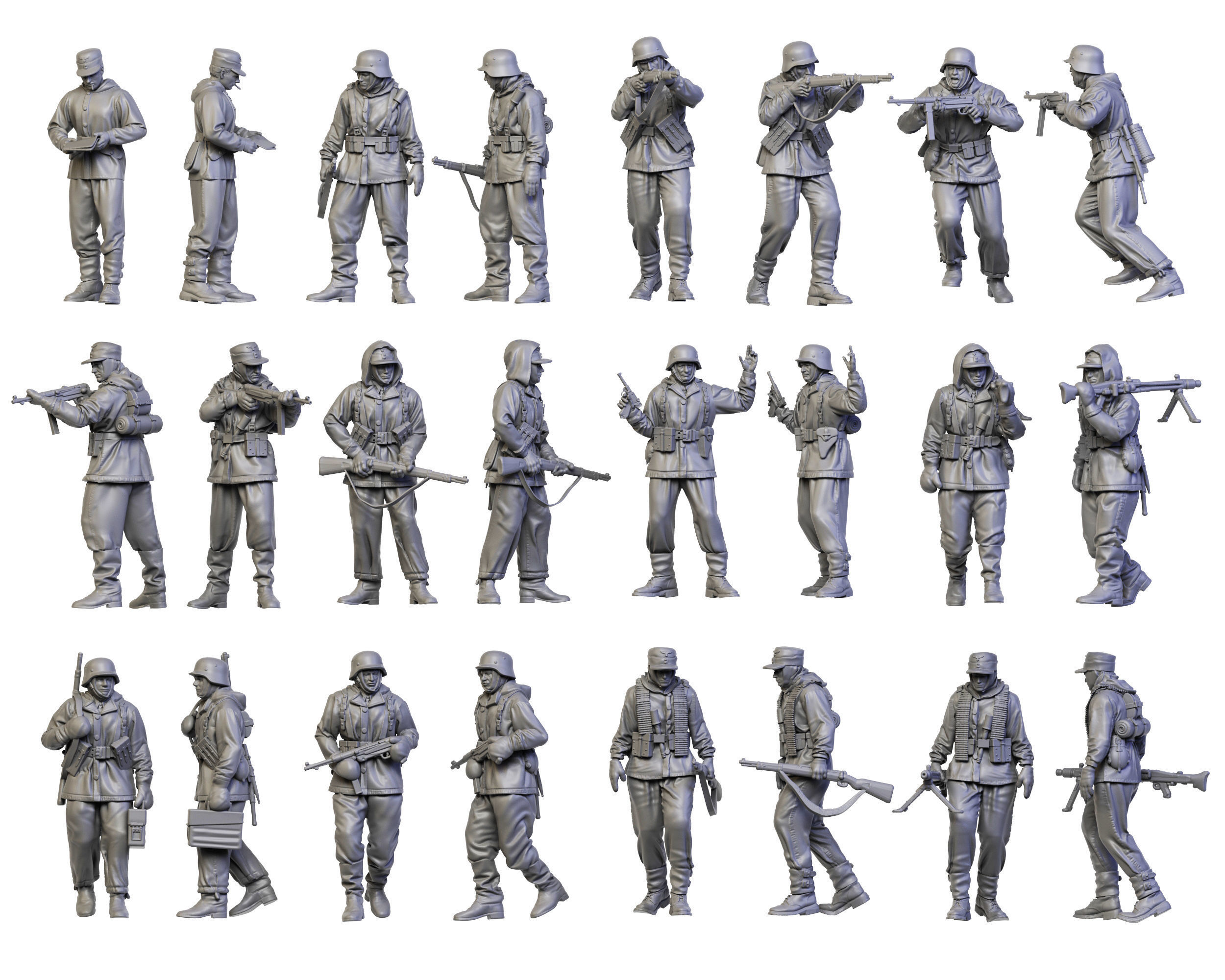 German winter soldiers ww2 3D print model_0