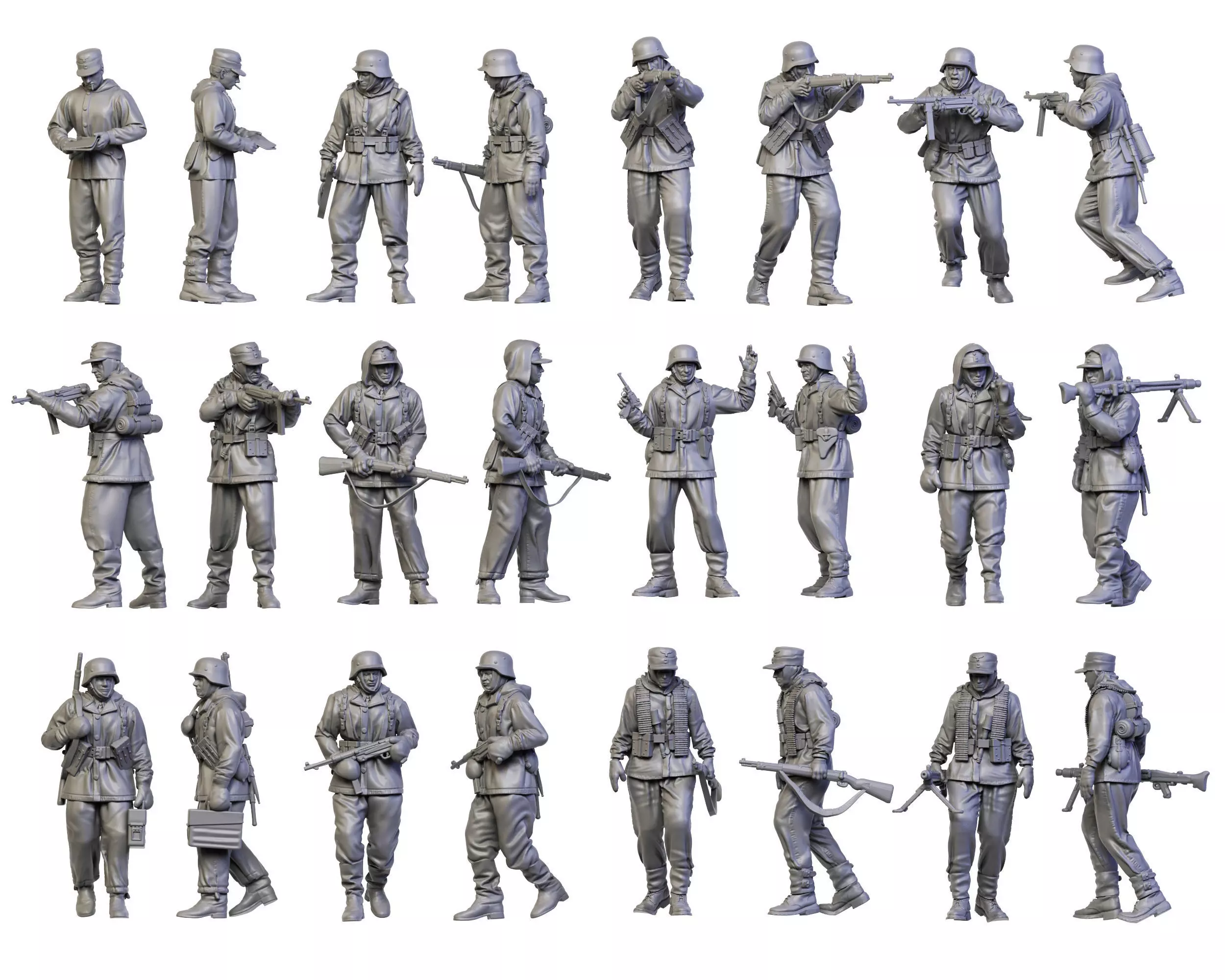 German winter soldiers ww2 3D print model_0