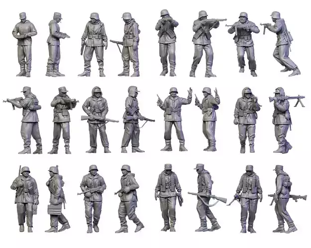 German winter soldiers ww2 3D print model