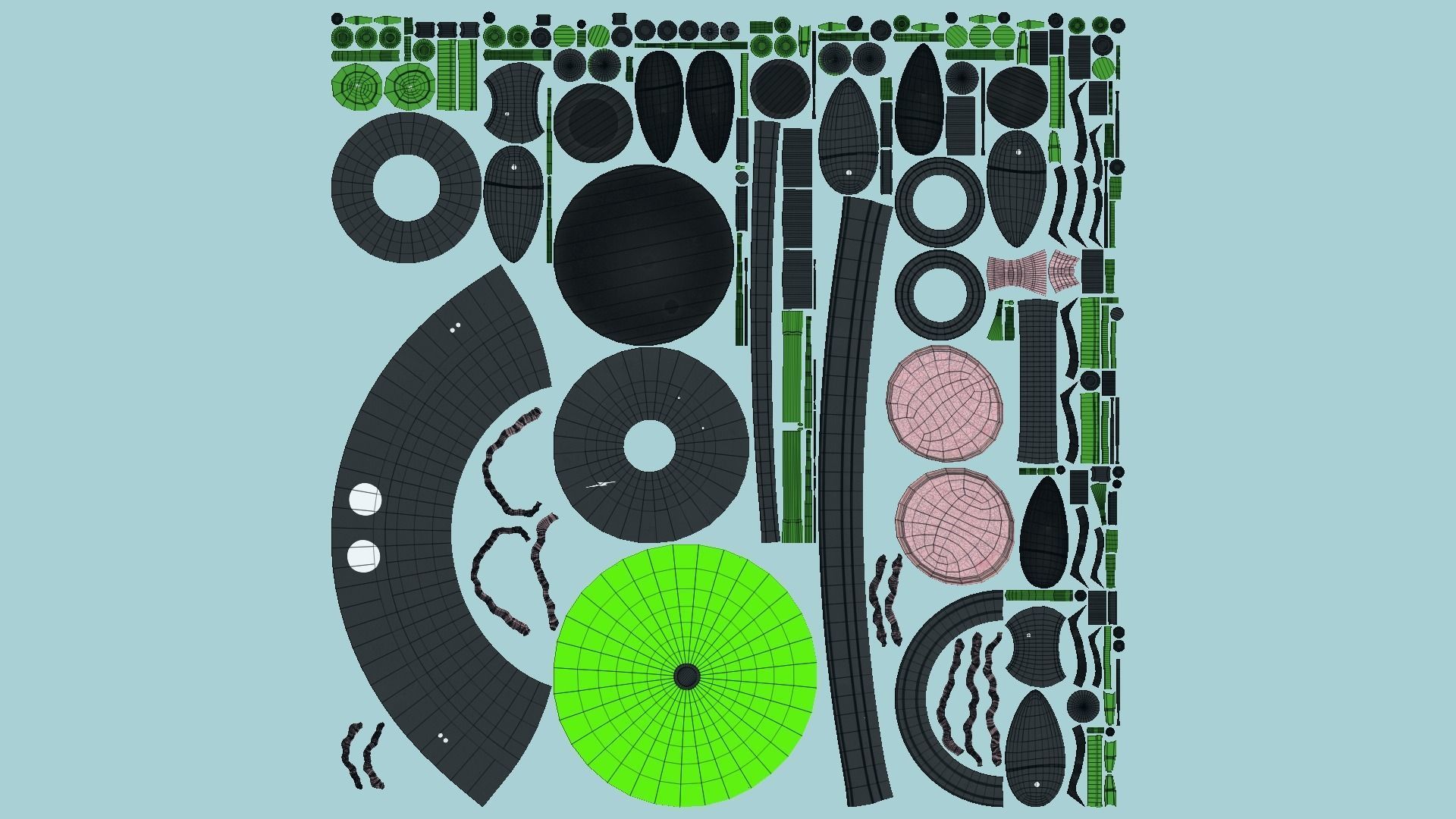 Brain Robot G10 Black Green - SciFi Character Design Low-poly 3D model_5