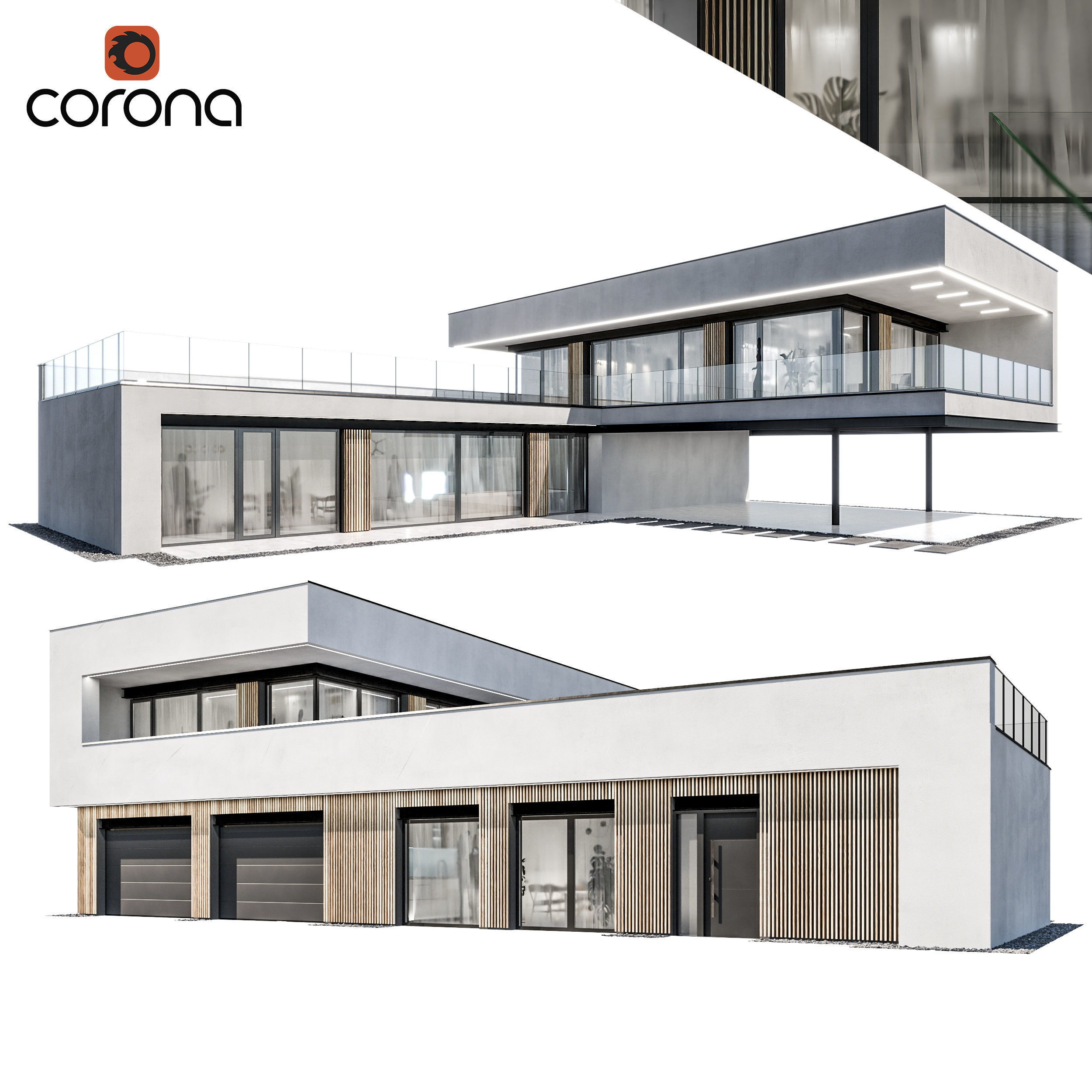 Vol 1 Modern houses collection - 17 different houses 3D model_9