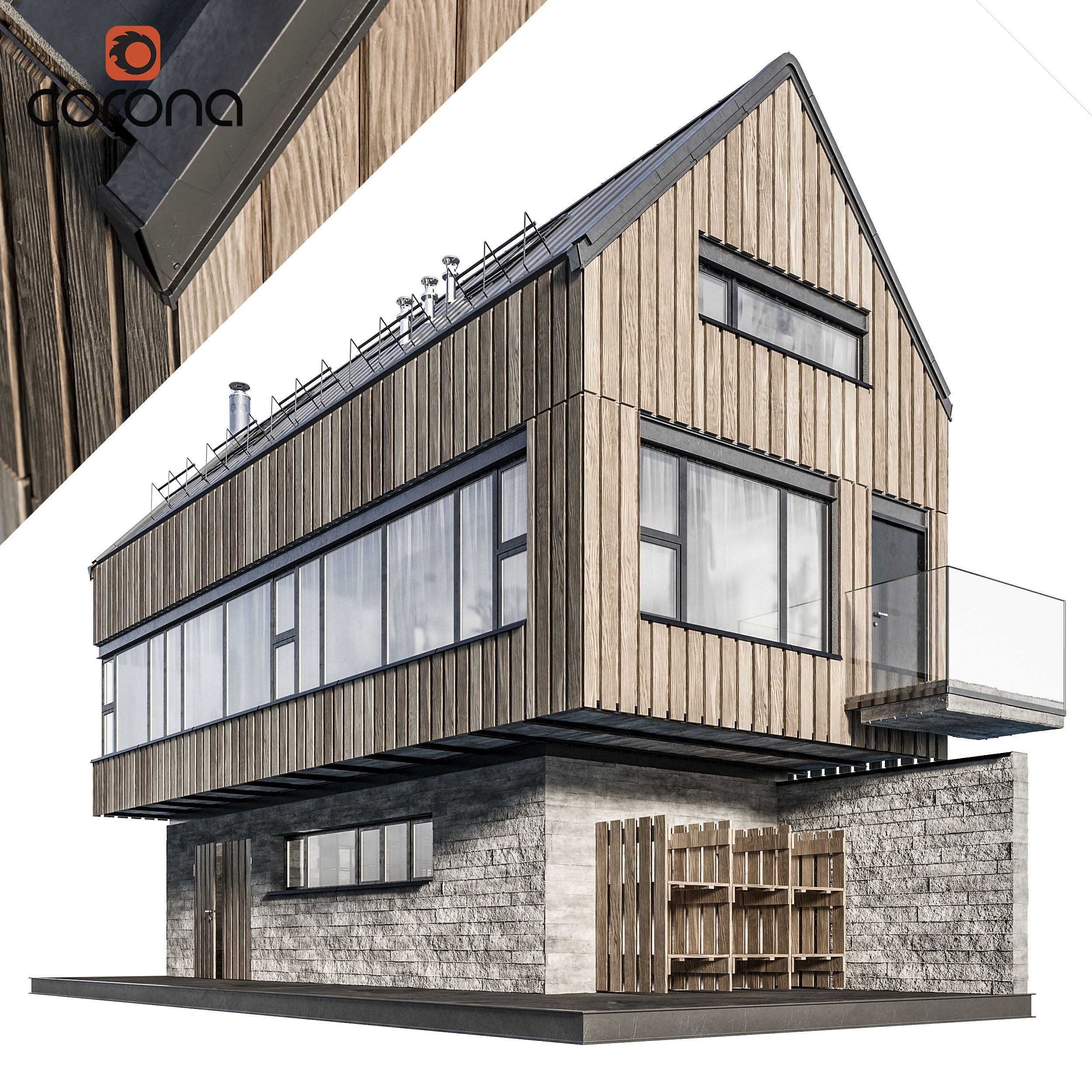 Vol 1 Modern houses collection - 17 different houses 3D model_7