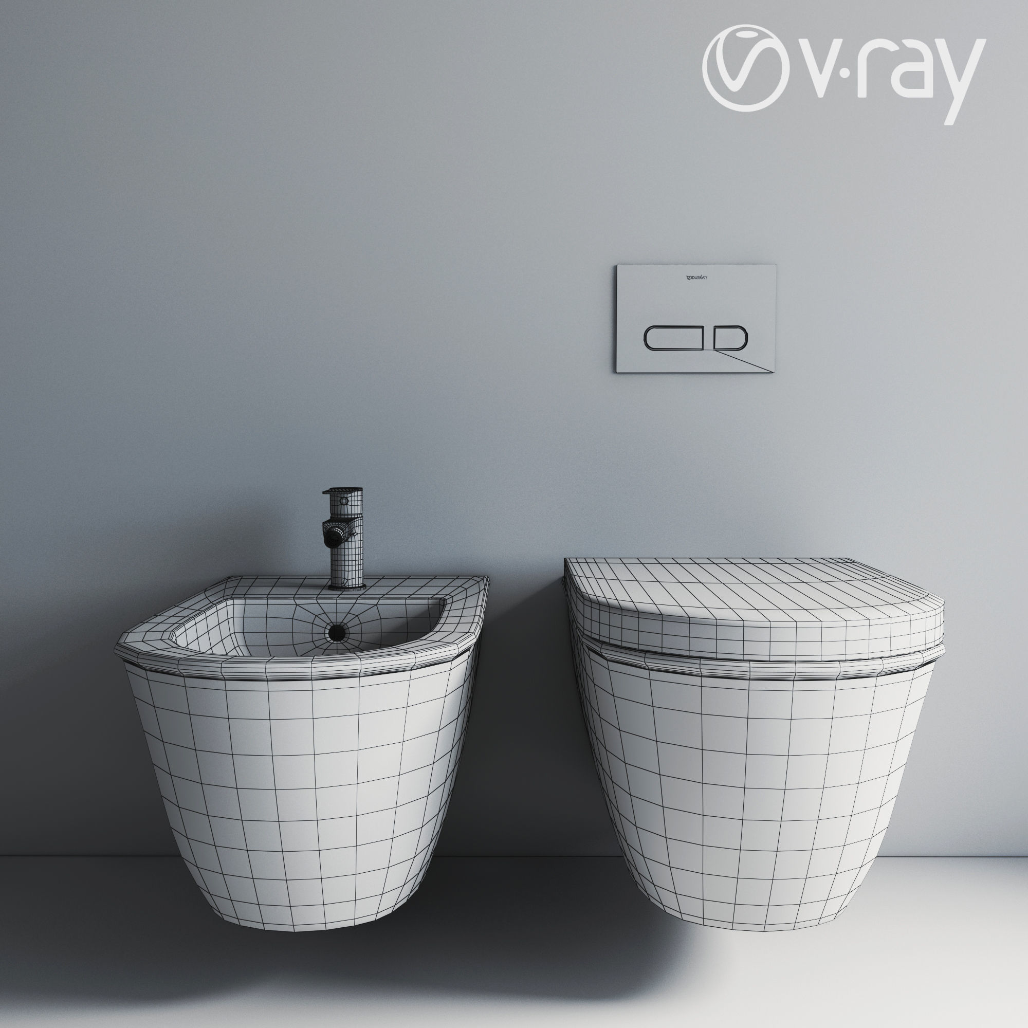 Duravit Darling New Toilet and Bidet 3D model_6