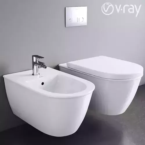 Duravit Darling New Toilet and Bidet 3D model