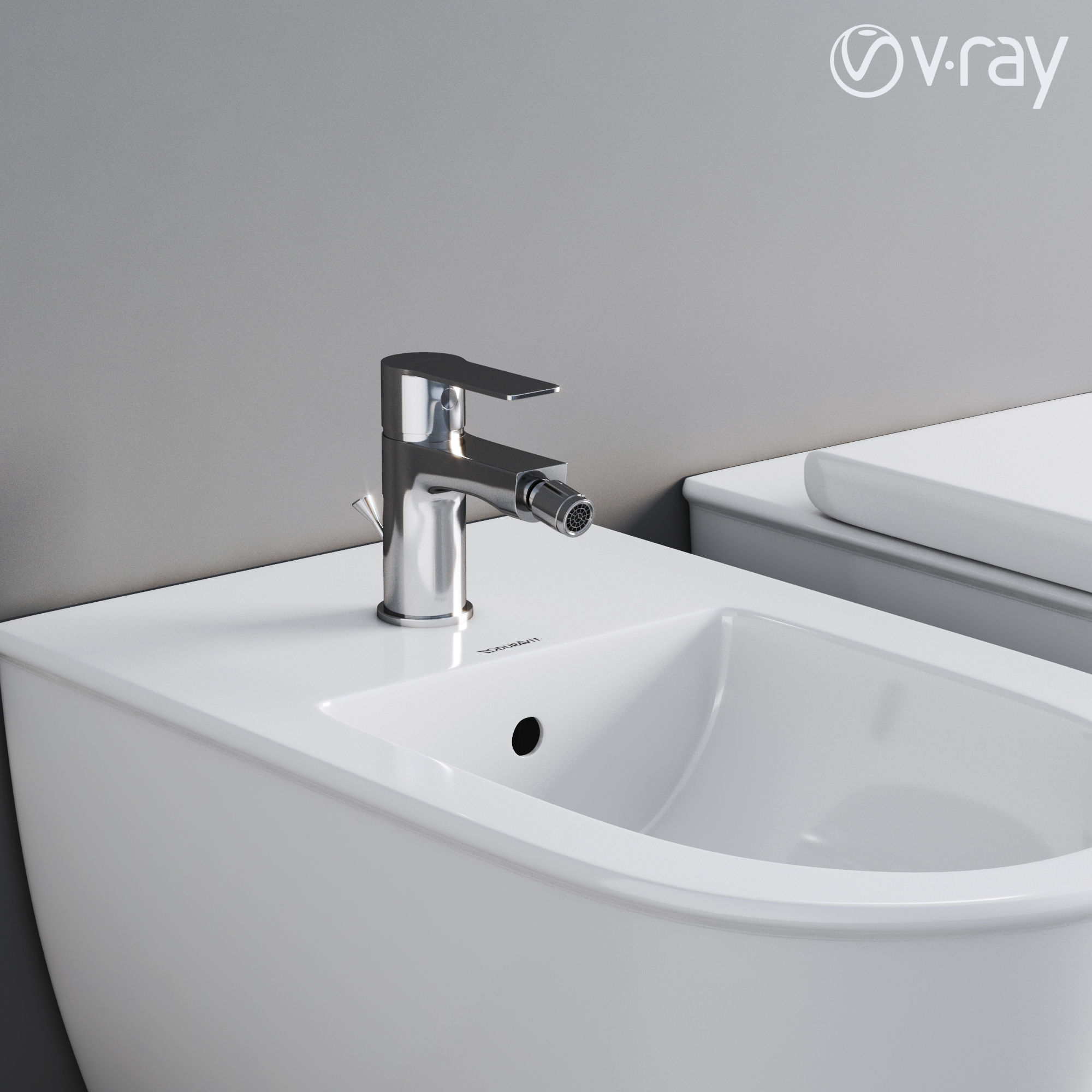 Duravit Darling New Toilet and Bidet 3D model_3