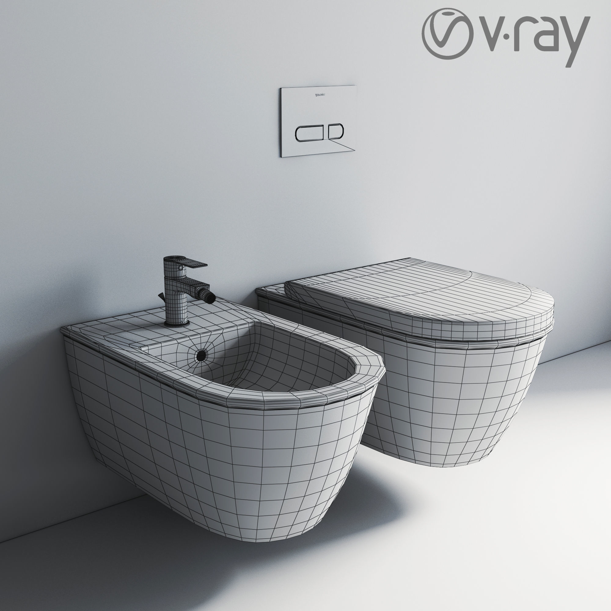 Duravit Darling New Toilet and Bidet 3D model_5