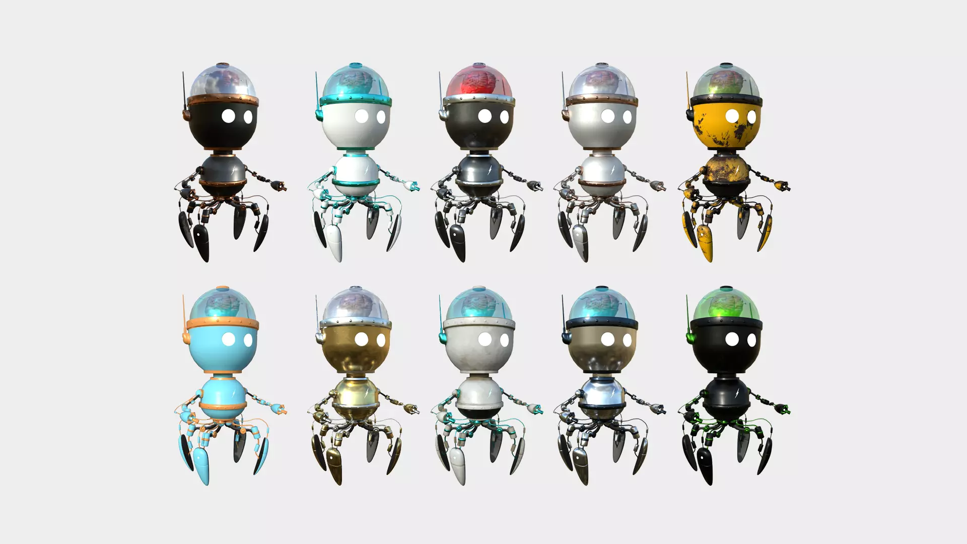 10 Brain Robots G Collection - SciFi Character Design _0