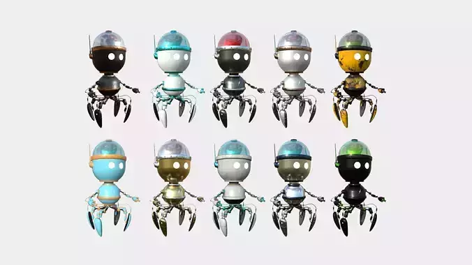 10 Brain Robots G Collection - SciFi Character Design 