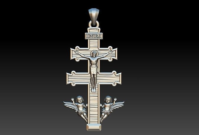 Cross Of Caravaca  Burgundy 3D print model