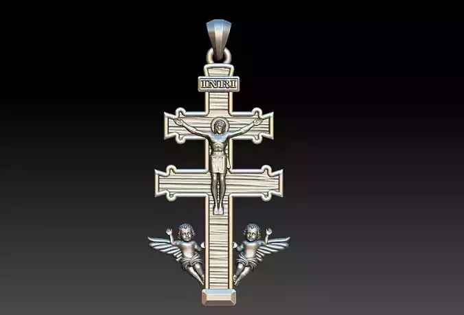 Cross Of Caravaca  Burgundy 3D print model Cross Of Caravaca  Burgundy 3D print model